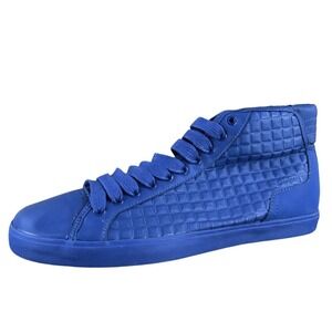 Zara Man‎ Men's 41 / 8 Blue High Top Sneakers Quilted Leather Casual